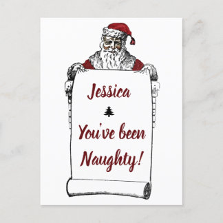 Carte Postale Personnalisée Naughty/Nice Funny Chr