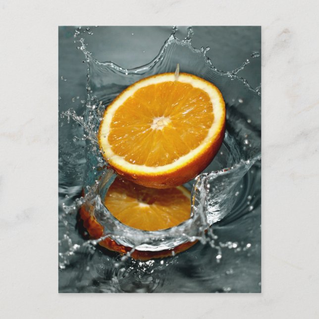 Carte postale personnalisée Orange Splash (Devant)