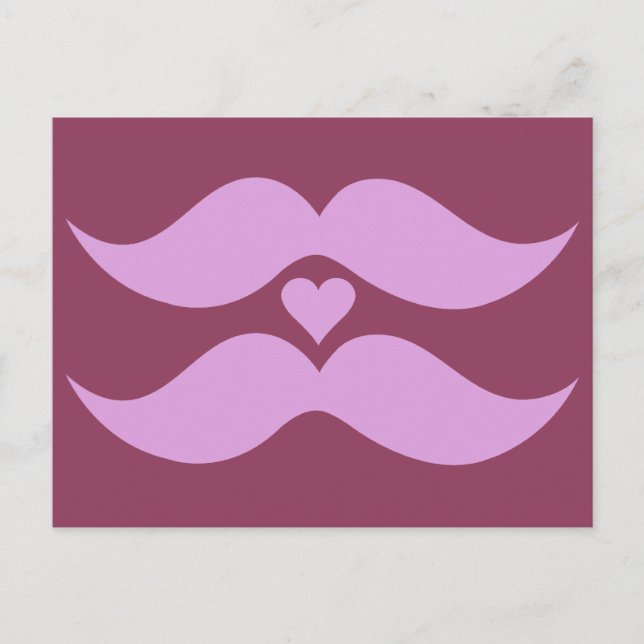 Carte postale personnalisée Pink Mustaches (Devant)