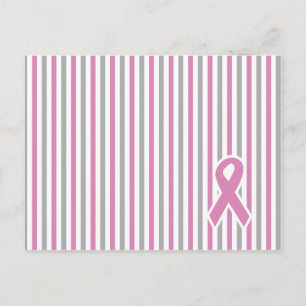 Carte postale personnalisée Pink & Silver Stripes