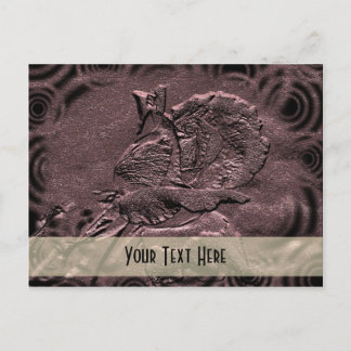 Carte postale personnalisée Plum Rosebud sculpté