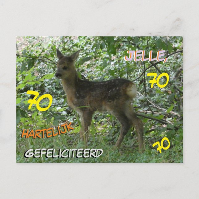 Carte postale personnalisée pour 70e anniversaire  (Devant)
