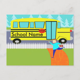 Carte postale personnalisée pour autobus scolaire