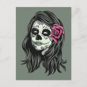 Carte postale personnalisée pour femme Zombie