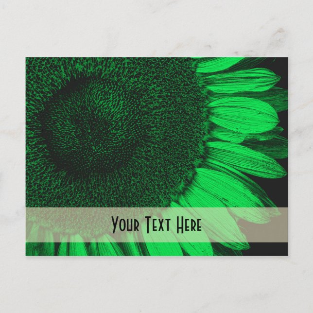 Carte postale personnalisée pour tournesol vert (Devant)