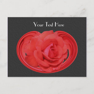 Carte postale personnalisée Red Rosebud Black Flor