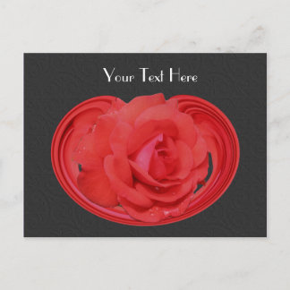 Carte postale personnalisée Red Rosebud Black Flor