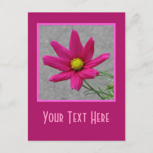 Carte postale personnalisée rose Fleur