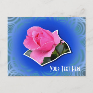 Carte postale personnalisée rose Rosebud