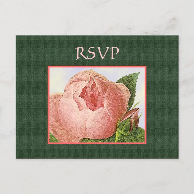 Carte postale personnalisée RSVP Botanical Rose Ro (Devant)