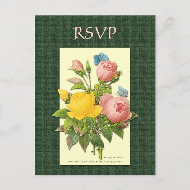 Carte postale personnalisée RSVP Botanical Rose Ye (Devant)