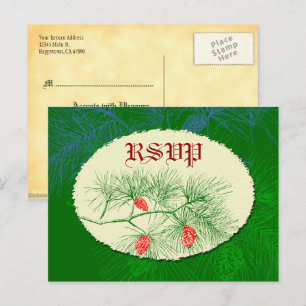 Carte postale personnalisée RSVP Green Pine