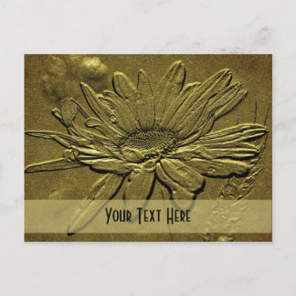 Carte postale personnalisée Sculpté Gold Daisy Flo