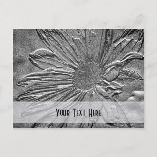 Carte postale personnalisée Silver Daisy Floral