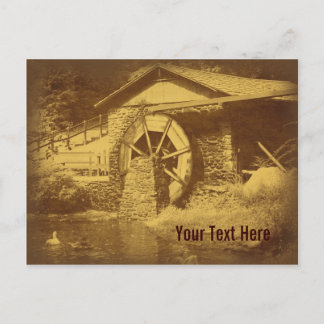 Carte postale personnalisée vintage Water Wheel Po