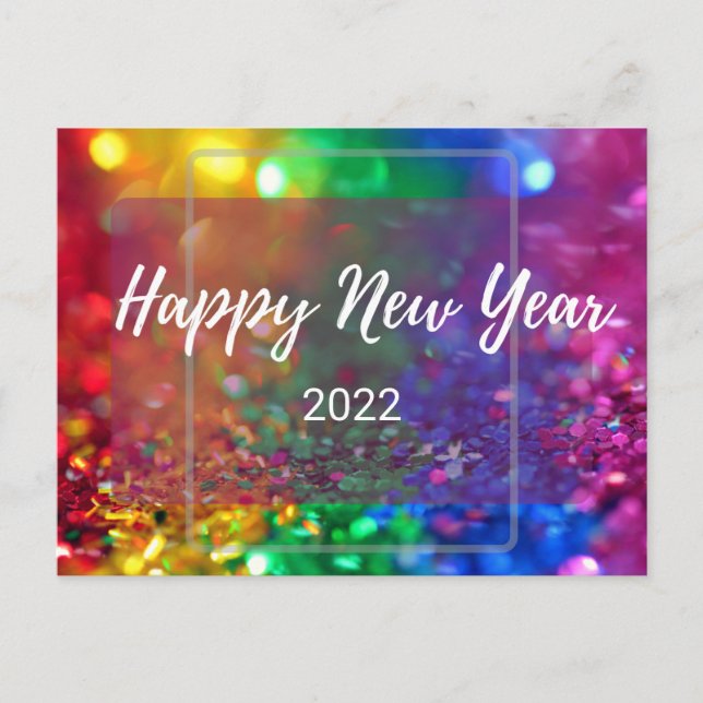 Carte Postale Personnaliser Année Colorful Bonne année Design (Devant)