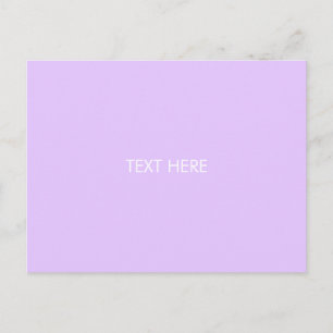 Carte Postale personnaliser, changer le nom texte lavande blanch