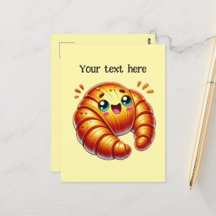 Carte Postale Personnaliser des amateurs de croissants mignons
