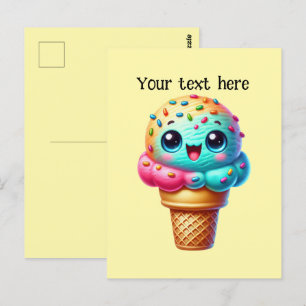 Carte Postale Personnaliser des amateurs de glaces mignonnes