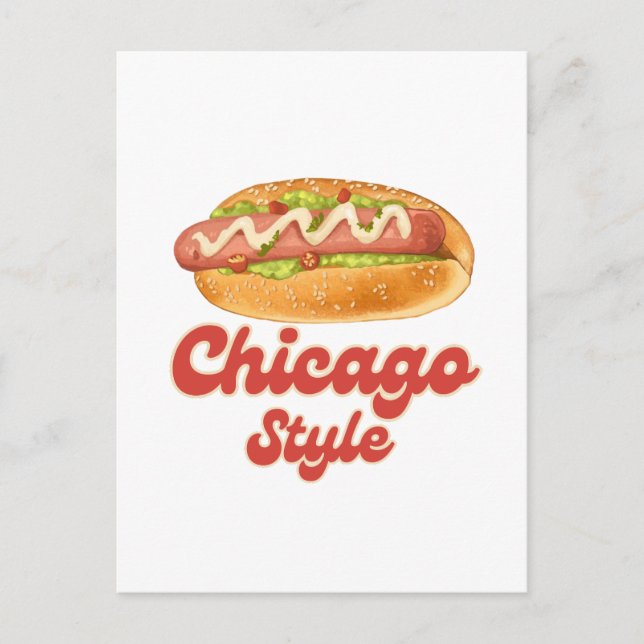 Carte Postale Personnaliser design Chicago Style Hot Dog Cadeau  (Devant)