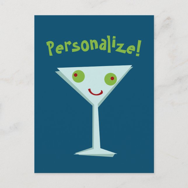 Carte Postale Personnaliser Happy Martini (Devant)