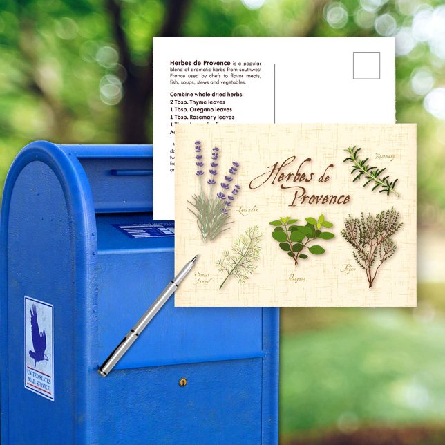 Carte postale Personnaliser Herbes de Provence (Send a recipe for Herbes de Provence to your favorite cook  or chef!)