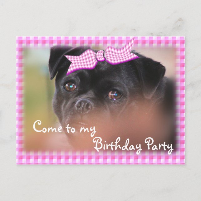 Carte Postale - personnaliser Invitation-Bug-Puppy (Devant)