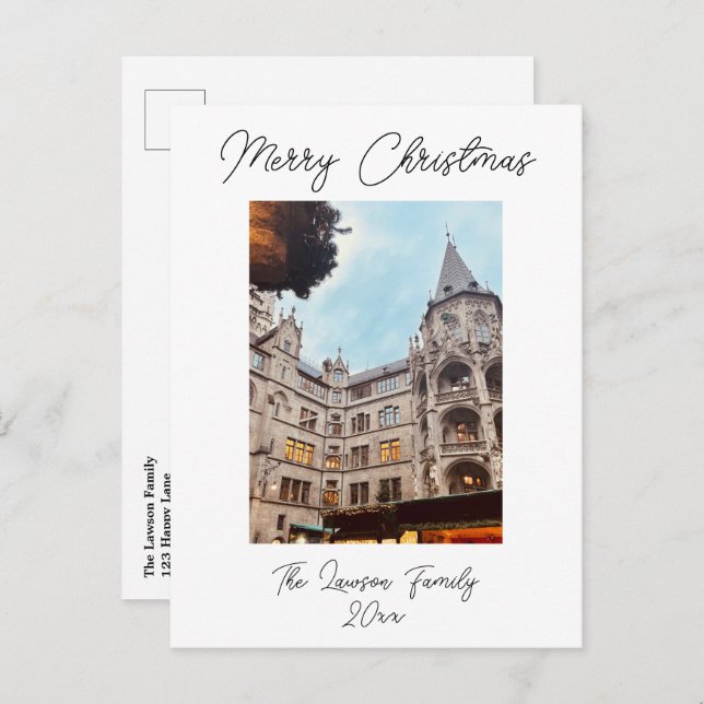 Carte Postale Personnaliser le marché de Noël Munich Allemagne P (Devant / Derrière)