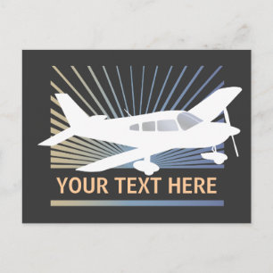 Carte Postale Personnaliser le texte - Avion à aile basse