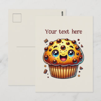 Carte Postale Personnaliser muffin à puce chocolat mignonne