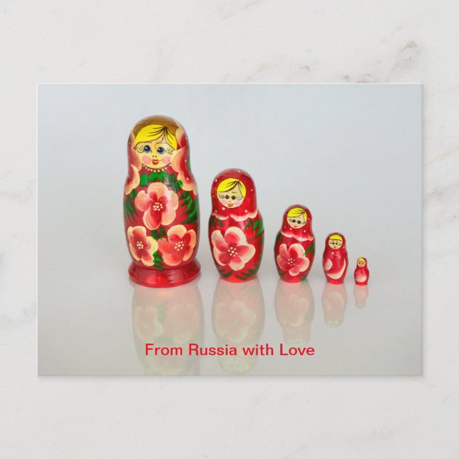 Carte Postale Personnaliser Russe Matryoshka empilage poupées (Devant)