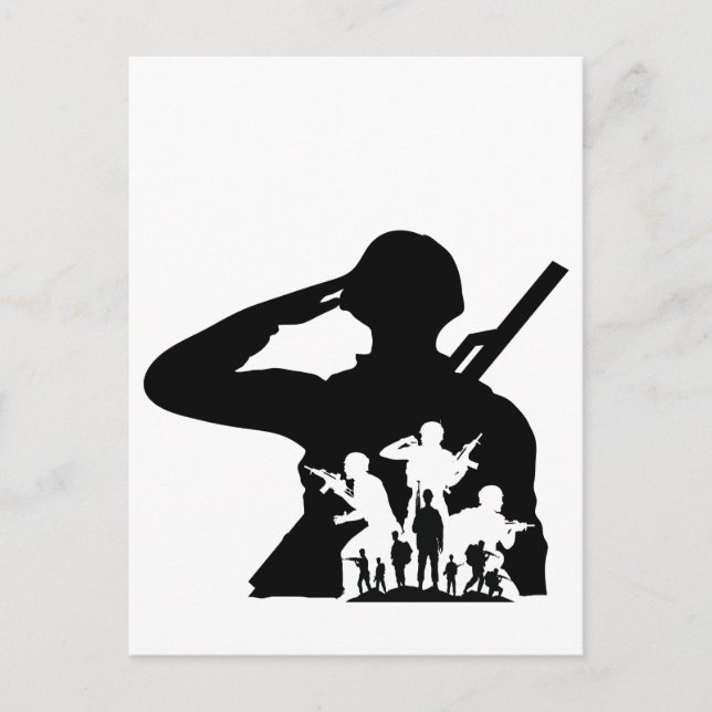 Carte Postale Personnaliser silhouette du soldat (Devant)