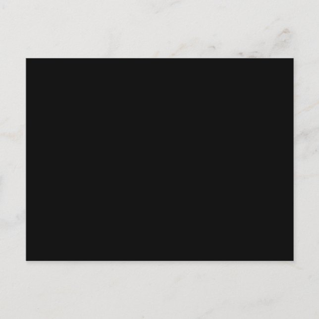 Carte Postale Personnaliser simple Noir couleur solide (Devant)