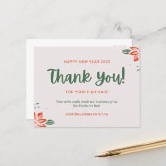 Carte Postale Personnaliser Vert Bonne année Merci client