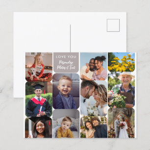 Carte Postale Personnalisez 11 Photos Moderne Chic Élégant Amour