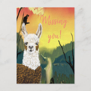 Carte Postale Personnalisez Mama Llama Je vous manque 