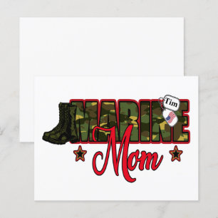 Carte Postale Personnalisez Marine Mom avec Dog Tag