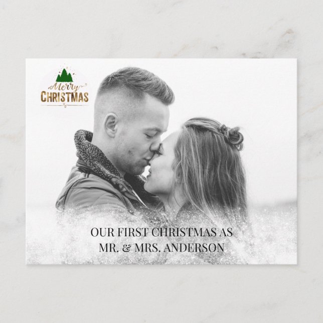 Carte Postale Personnalisierbar Foto Karte Schneeflocken (Devant)