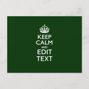 Carte Postale Personnalized Keep Calm And Have Your Text on Gree