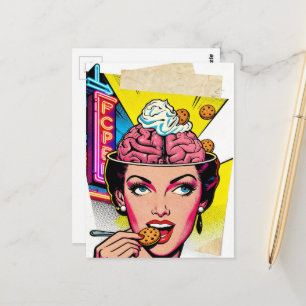 Carte Postale Personne Abstraite Surréaliste avec des Biscuits s