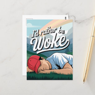 Carte Postale Personne qui dort Plutôt être Woke Mountain Scène