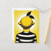 Personne surréaliste avec un citron pour tête
