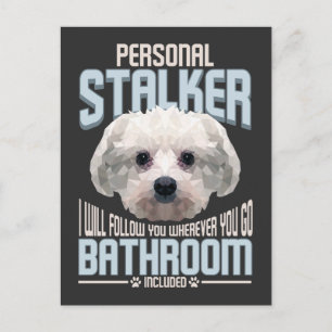 Carte Postale Personnelle Stalker Chien Graphisme Maltais têtu