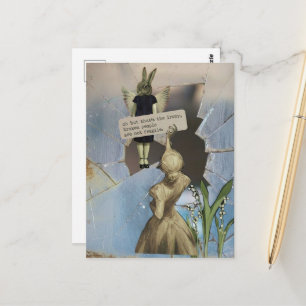Carte Postale Personnes Cassées Ne Sont Pas Fragiles Collage Vin