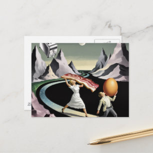 Carte Postale Personnes de petit-déjeuner surréaliste