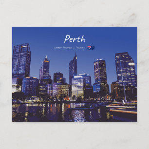 Carte Postale Perth, Australie - Ciel de la ville la nuit