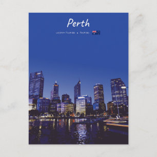 Carte Postale Perth, Australie - Ciel de la ville la nuit