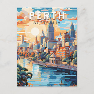 Carte Postale Perth Australie Voyage Art Vintage