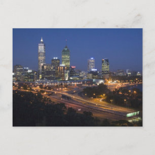 Carte Postale Perth, Australie. Vue du centre-ville de Perth dep