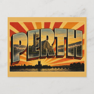 Carte Postale Perth Écosse Art de voyage vintage